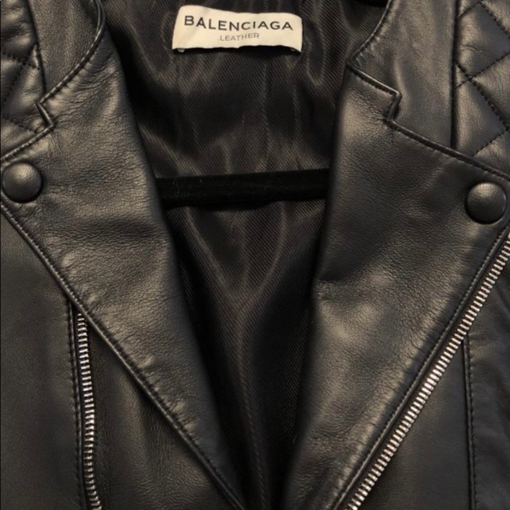 Gorgeous black leather balenciaga jacket.